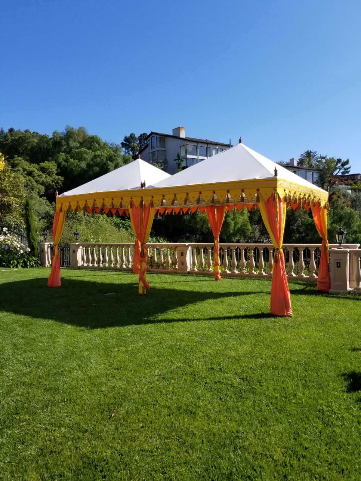 Backyard Yellow and Orange Theme Tent