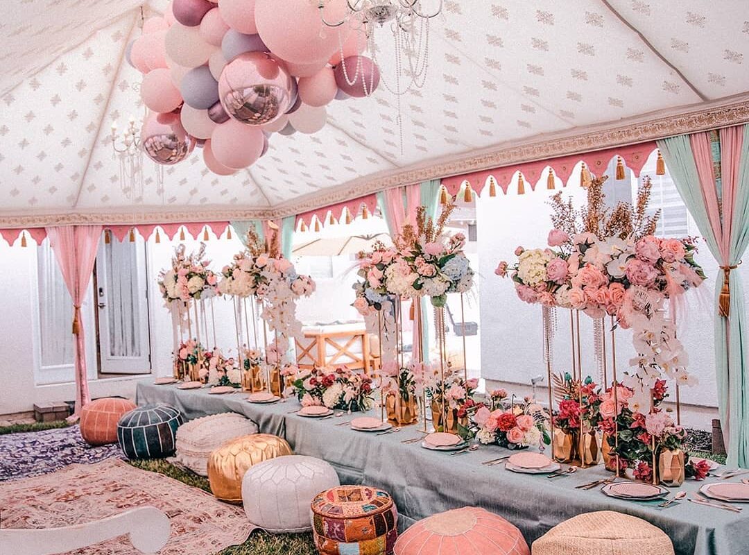 Traditional Tent with block printed inner linings and canvas exterior